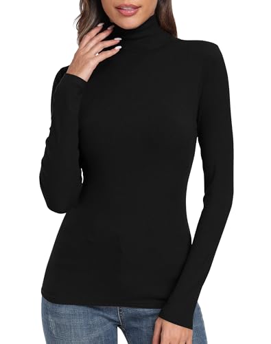 Stylish Ribbed Turtleneck Shirts for Women, Perfect for Layering