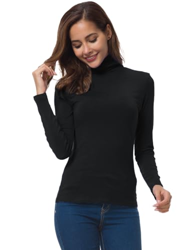 Women's Slim Fit Turtleneck Long Sleeve Shirt