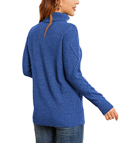 Women's Classic Cable Knit Turtleneck Sweater