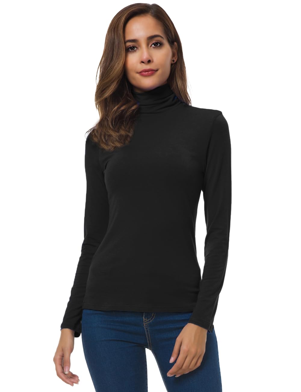 Women's Slim Fit Turtleneck Long Sleeve Shirt